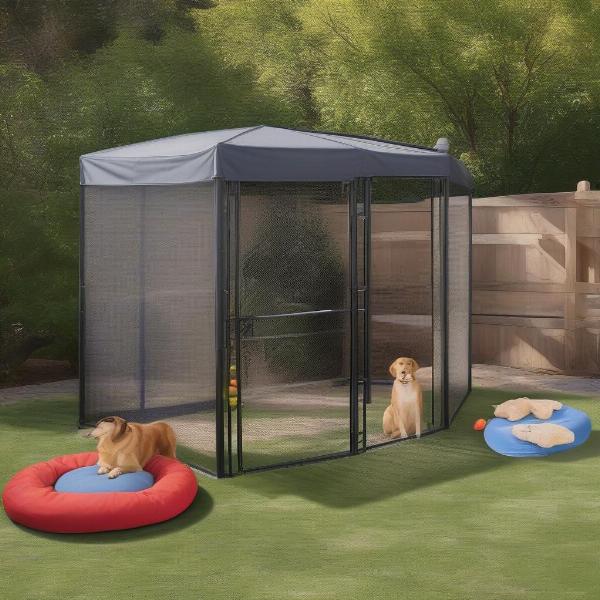 Creating a comfortable and stimulating outdoor dog enclosure