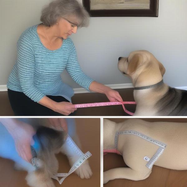 Measuring a dog for a crochet pattern