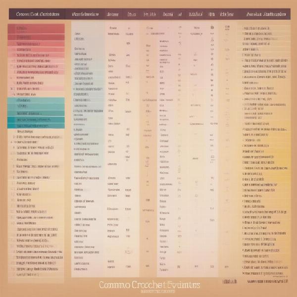 Crochet Terminology and Abbreviations Chart