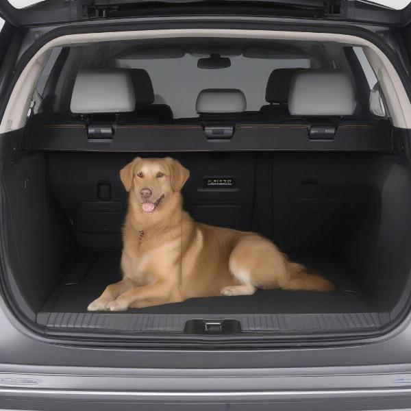 Custom-fit dog guard installed in an Audi Q5