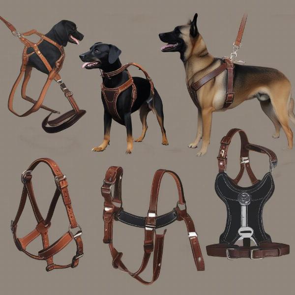 Different Styles of Custom Leather Dog Harnesses