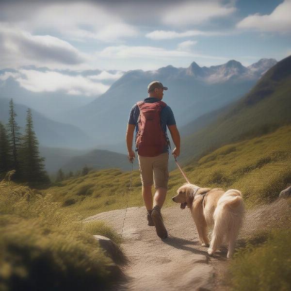 Dad and Dog Hiking