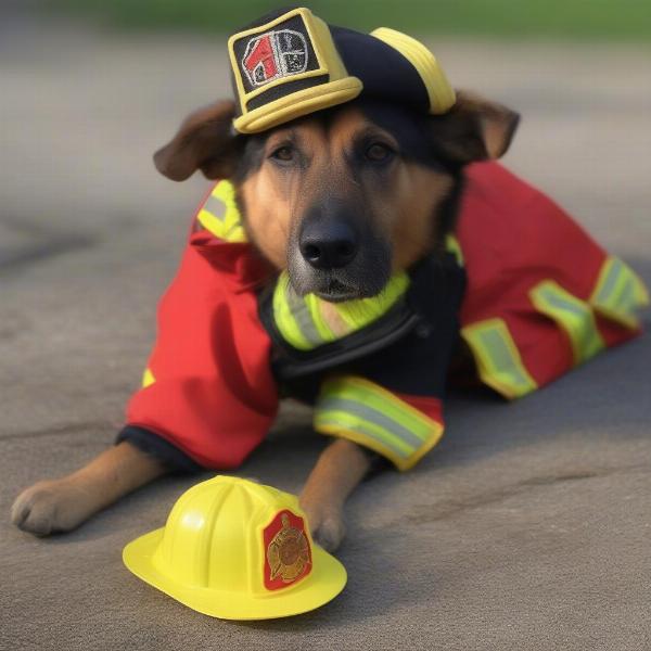 Ensuring your dog's safety in a firefighter costume