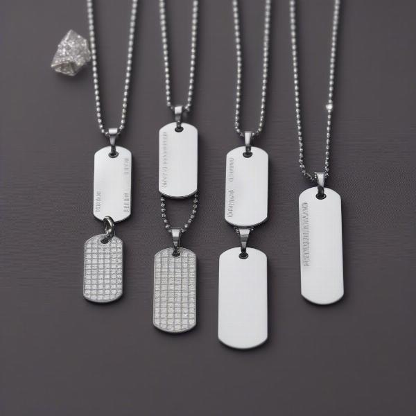 Diamond Dog Tag Necklace Sizes