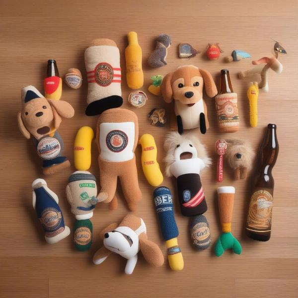 Variety of Beer Dog Toys