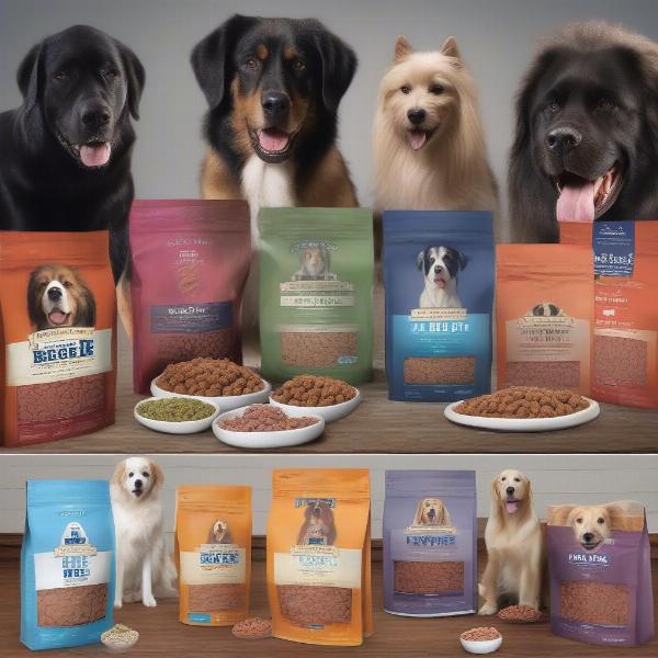 Different Dog Breeds Eating Blue Ridge Beef Dog Food