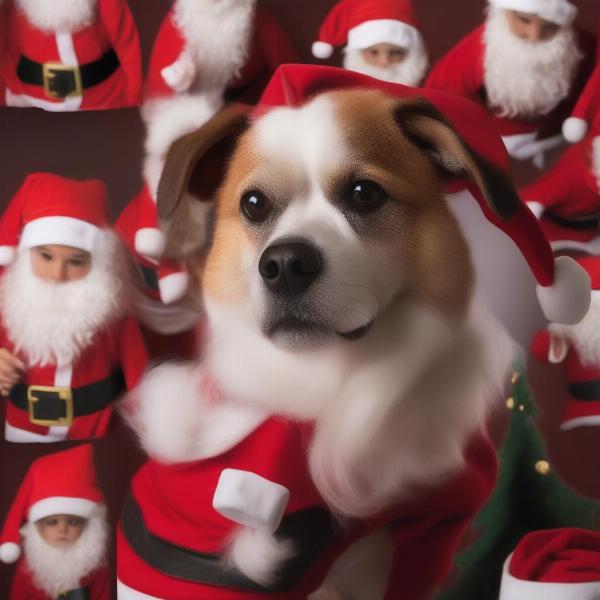 Different Santa Claus Dog Costume Styles