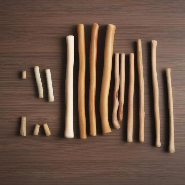 Different Sizes of Bully Sticks