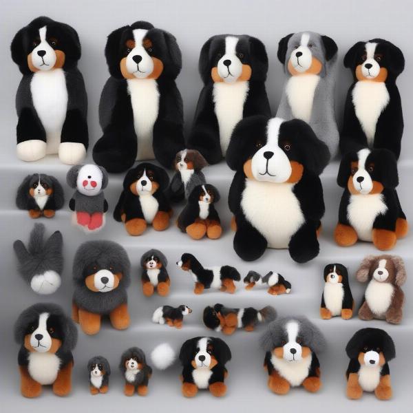 Different Sizes of Stuffed Bernese Mountain Dogs