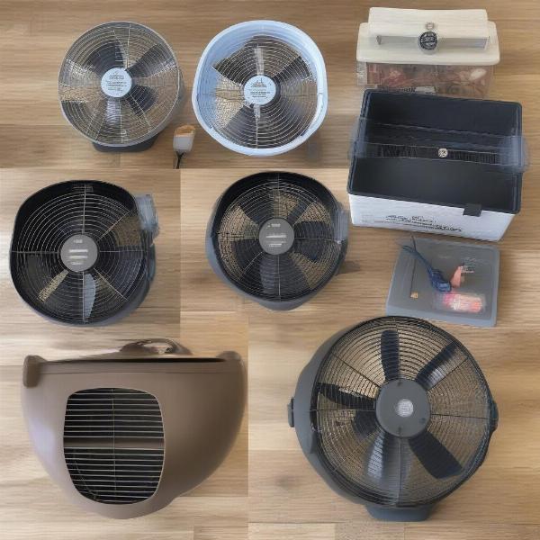 Various types of dog cage fans