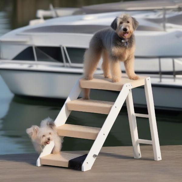 Different types of dock ladders for dogs