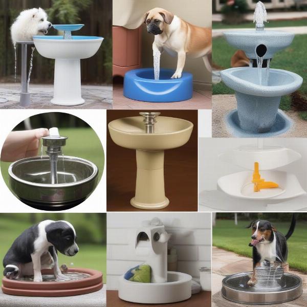 Different types of dog drinking fountains