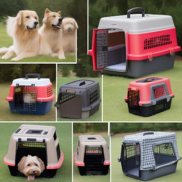 Examples of hard-sided, soft-sided and crate-style carriers for large dogs