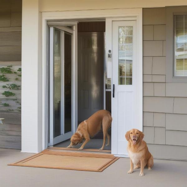 Different types of dog glass doors for various home setups.