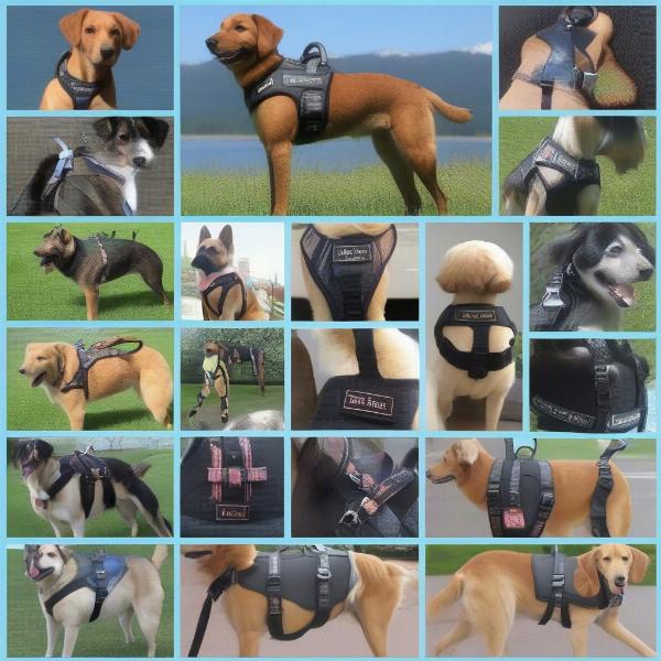 Different types of dog harnesses