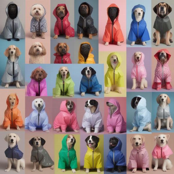 Different types of dog rain jackets