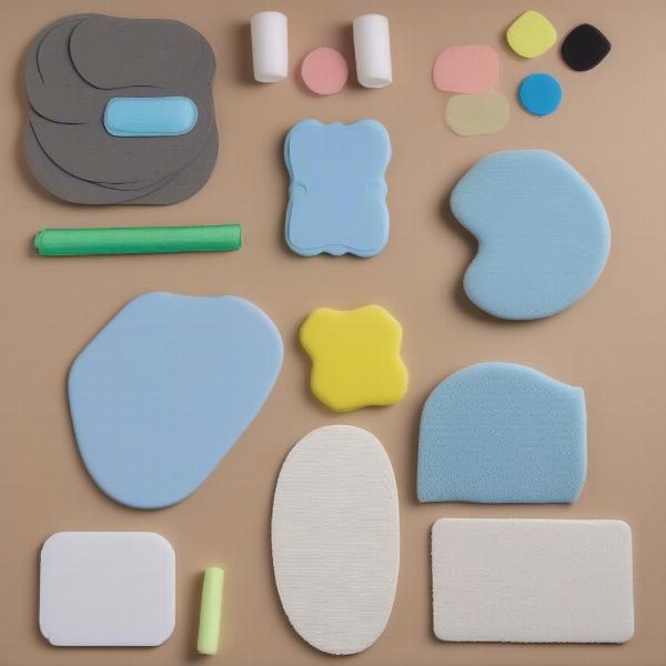 Various types of pads a dog might ingest, including furniture pads, mouse pads, and training pads.