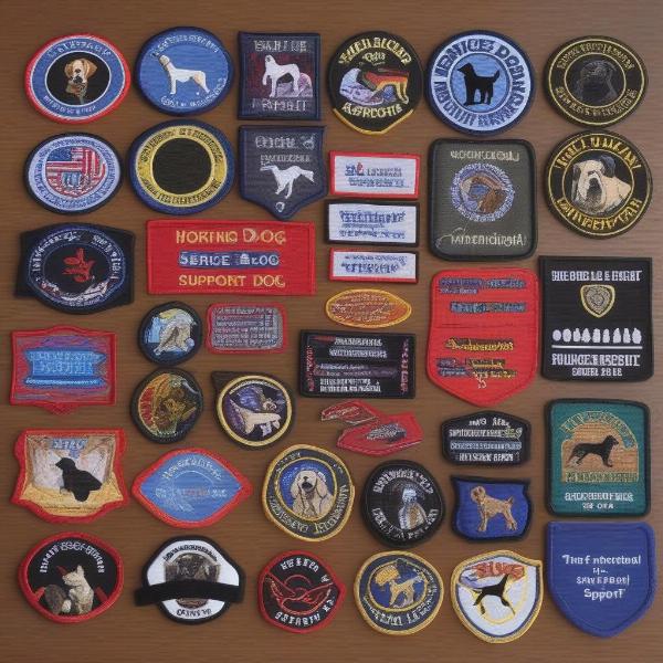 Variety of service dog patches