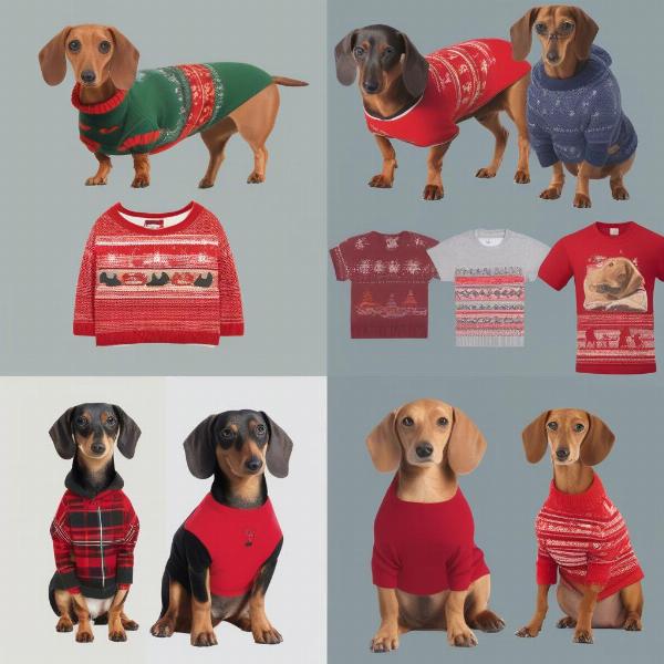 Various dachshund shirts for different occasions