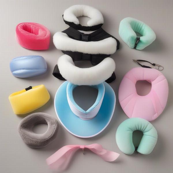 Various soft e-collars for dogs