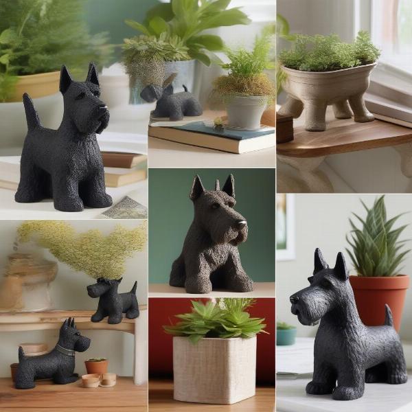 Displaying Vintage Scottie Dog Planters