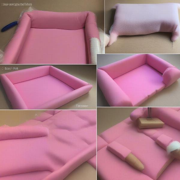 Making a pink dog sofa at home