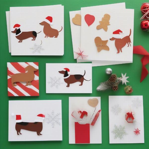 DIY sausage dog Christmas cards