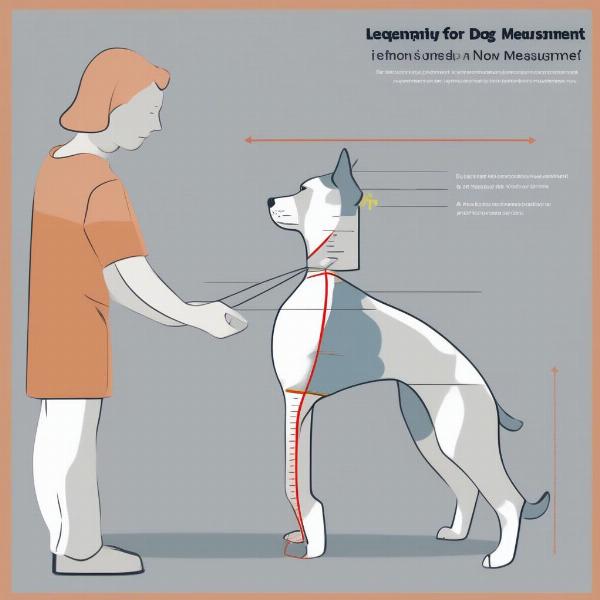 Measuring a dog for a scarf