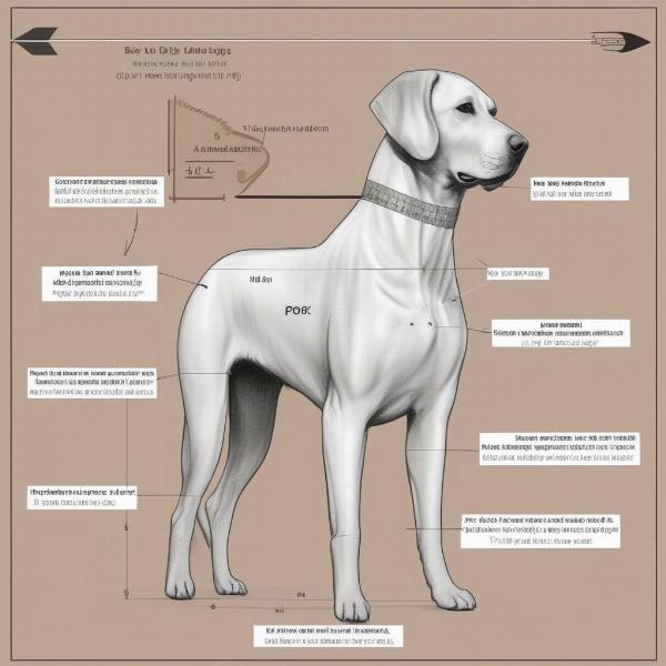 Measuring a large dog for a dress