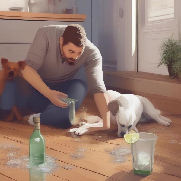 Dog Accidentally Drinking Gin