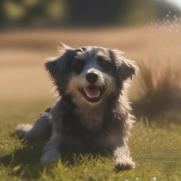 Dog Air Drying in Sun