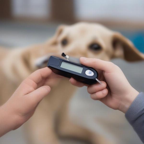 Dog alerting a diabetic owner