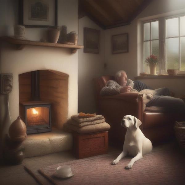 Dog and owner enjoying a Padstow cottage