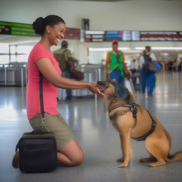 Dog Arriving in Grenada Maurice Bishop International Airport