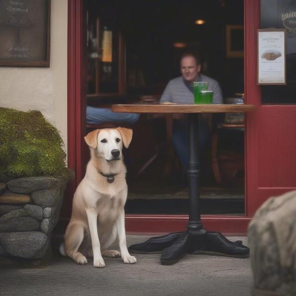 Dog at a pub in Connemara