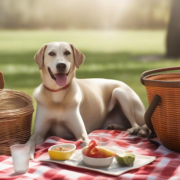 Dog at a Summer Picnic