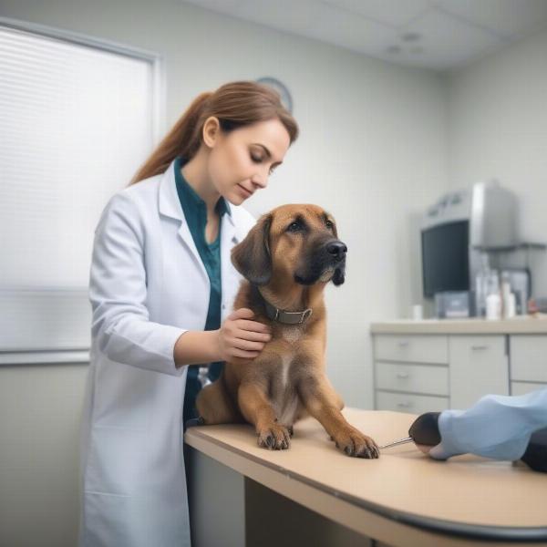 Dog at the vet