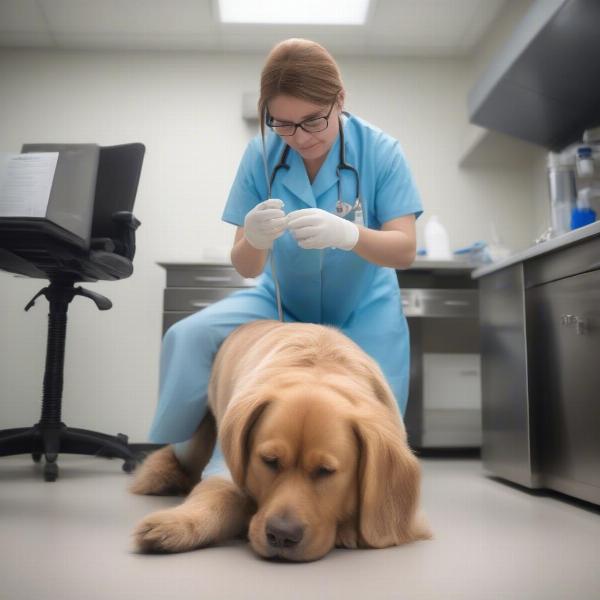 Dog Undergoing a Vet Checkup