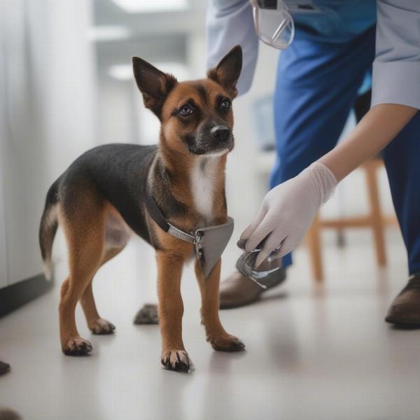 Dog at Vet Clinic