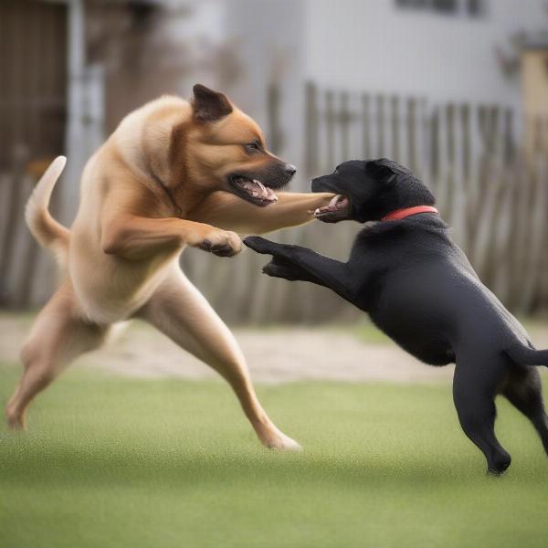 Dog Attacking Another Dog