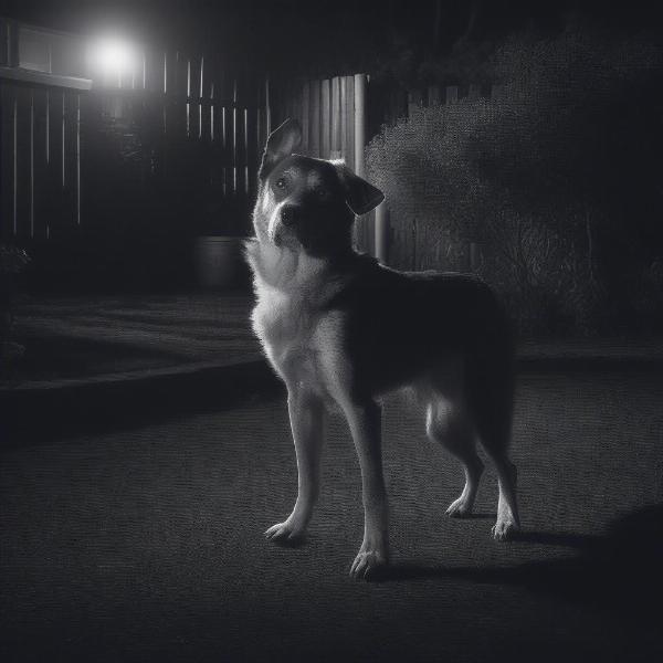 Dog Barking at Night Outside