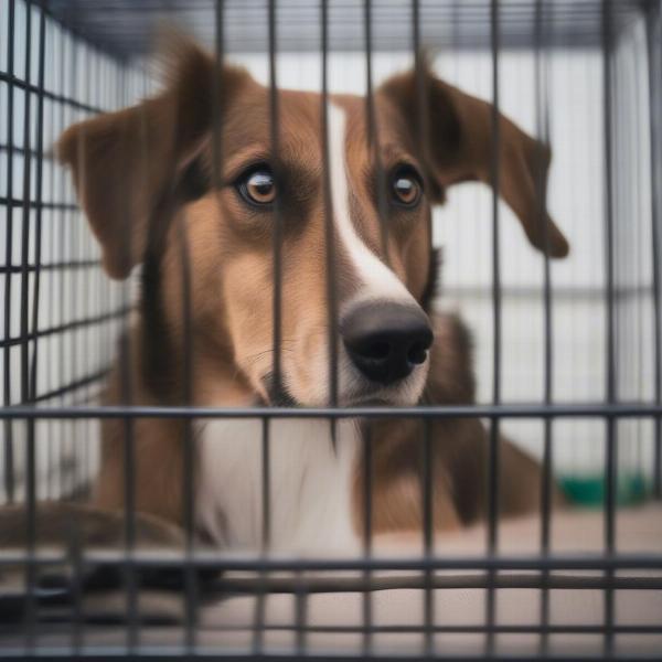 Dog barking in crate due to anxiety