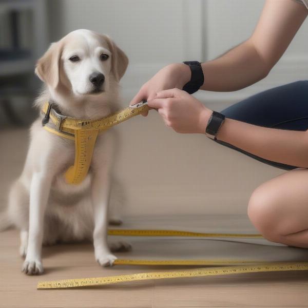 Dog Being Measured for a Vest