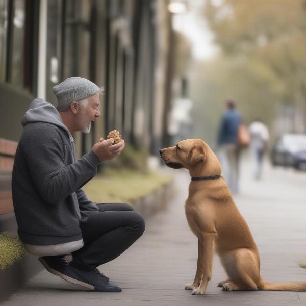 Dog Being Rewarded for Quiet Behavior