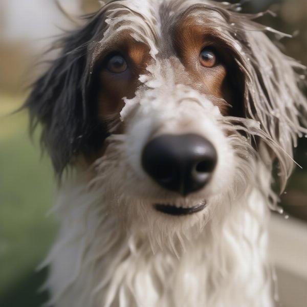 Dog Being Washed with Nature's Miracle