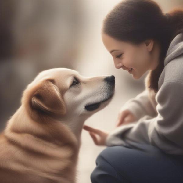 Dog showing unconditional love to its owner