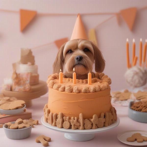 Dog Birthday Cake and Treats