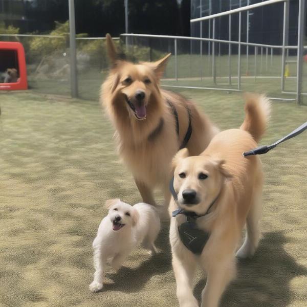 Happy dog playing at a Bromsgrove dog boarding facility