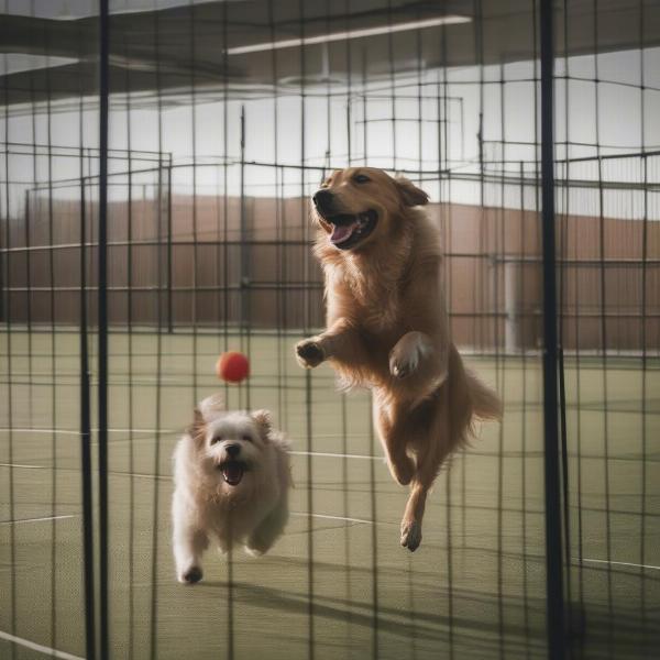 Happy Dog Playing at a Cabot, AR Boarding Facility