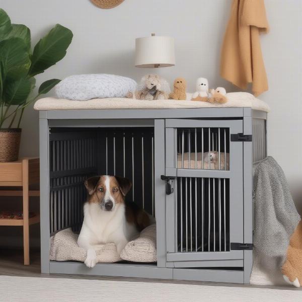 Comfortable dog kennel in a Meridian, Idaho boarding facility